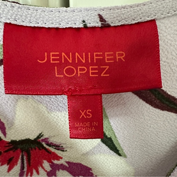 Jennifer Lopez Lilac/ Light Purple Tropical Floral Wrap Maxi Dress XS - Picture 8 of 14